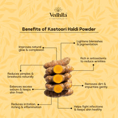 Vedhita Kastoori Haldi Powder (Wild Turmeric) - 100% Pure & Natural