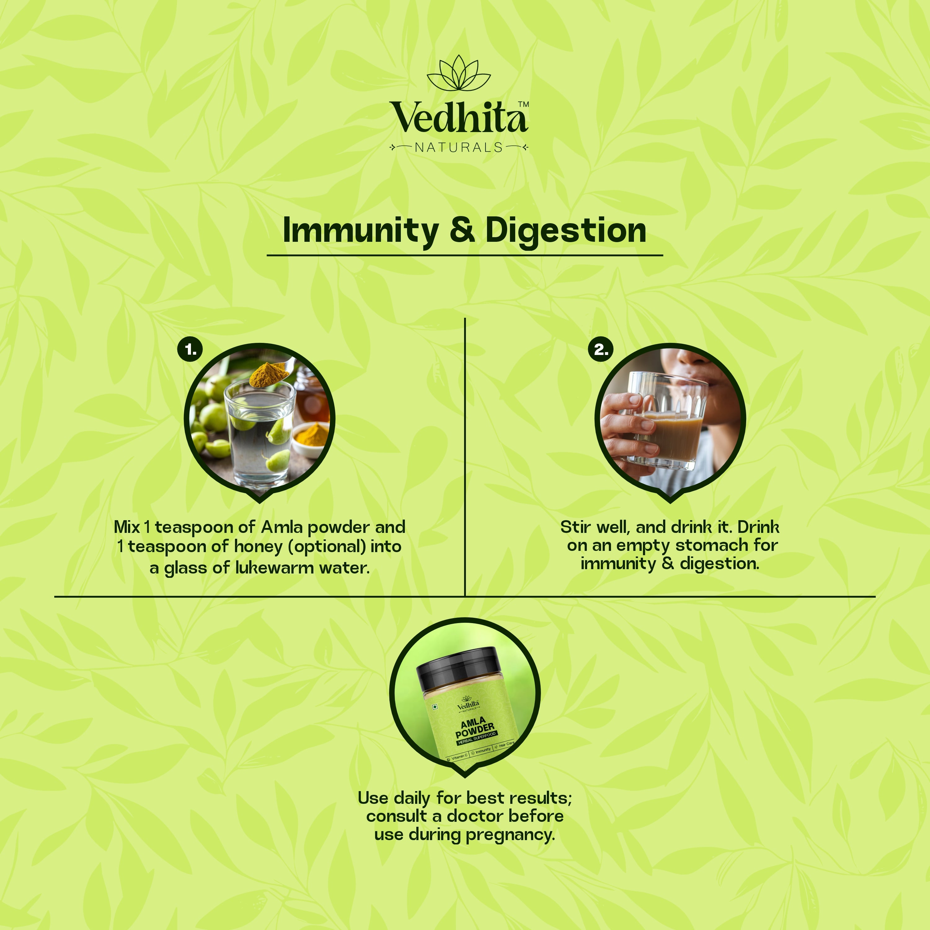 Vedhita Amla Powder (Indian Gooseberry) - 100% Pure & Natural