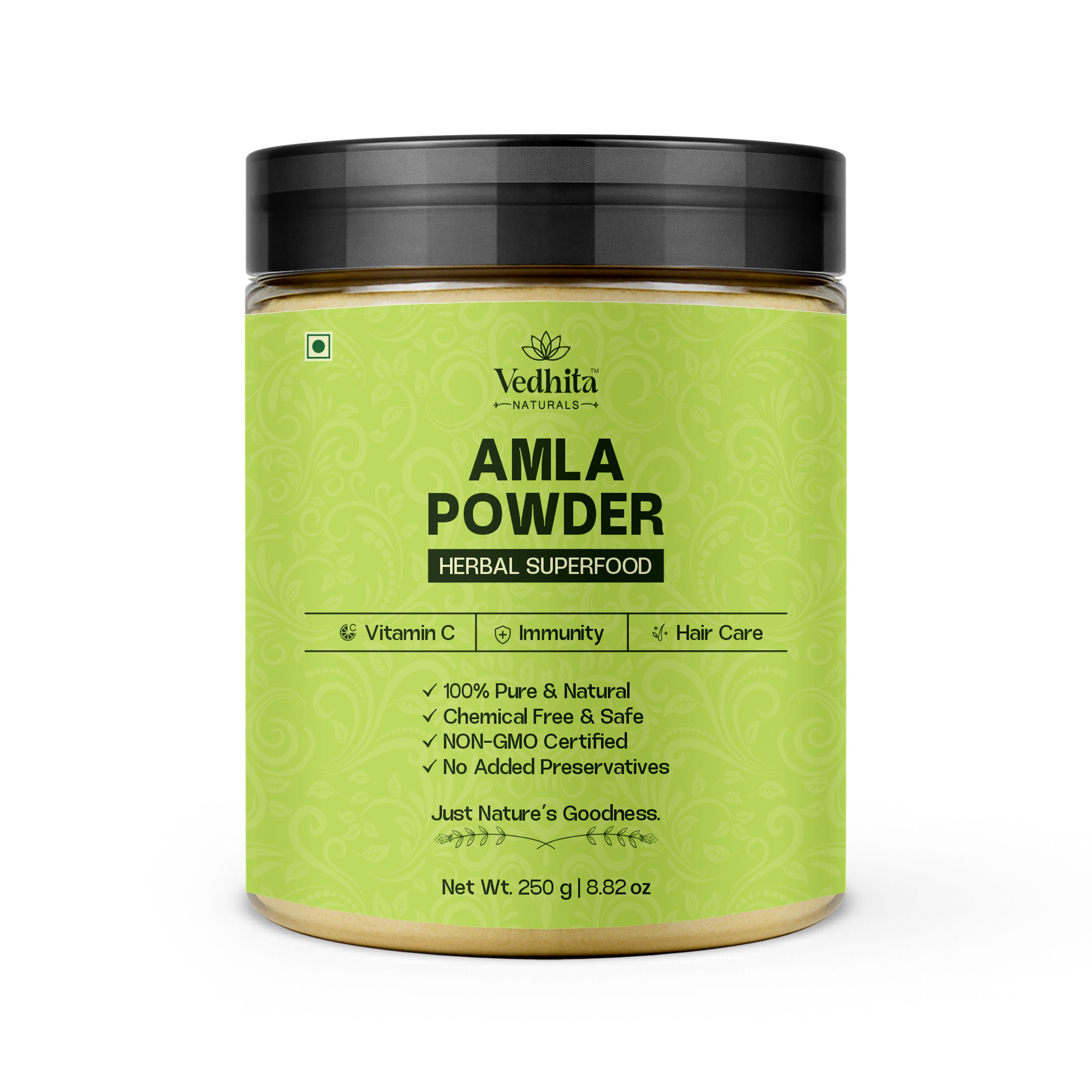 Vedhita Amla Powder (Indian Gooseberry) - 100% Pure & Natural