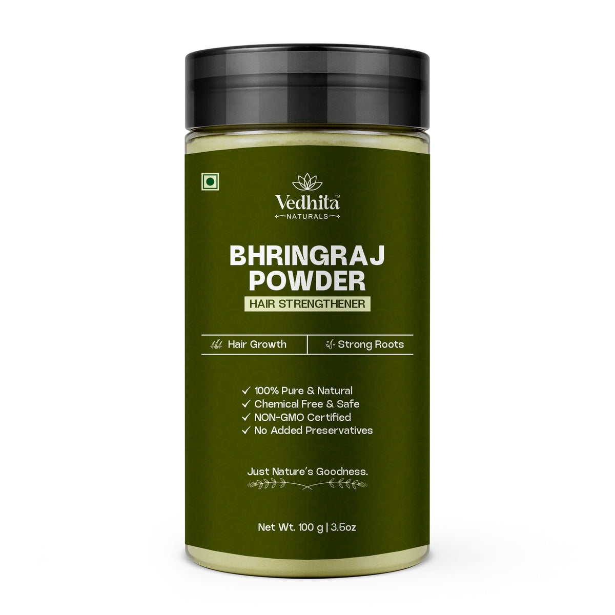 Vedhita Bhringraj Powder (False Daisy) - 100% Pure & Natural