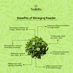 Vedhita Bhringraj Powder (False Daisy) - 100% Pure & Natural