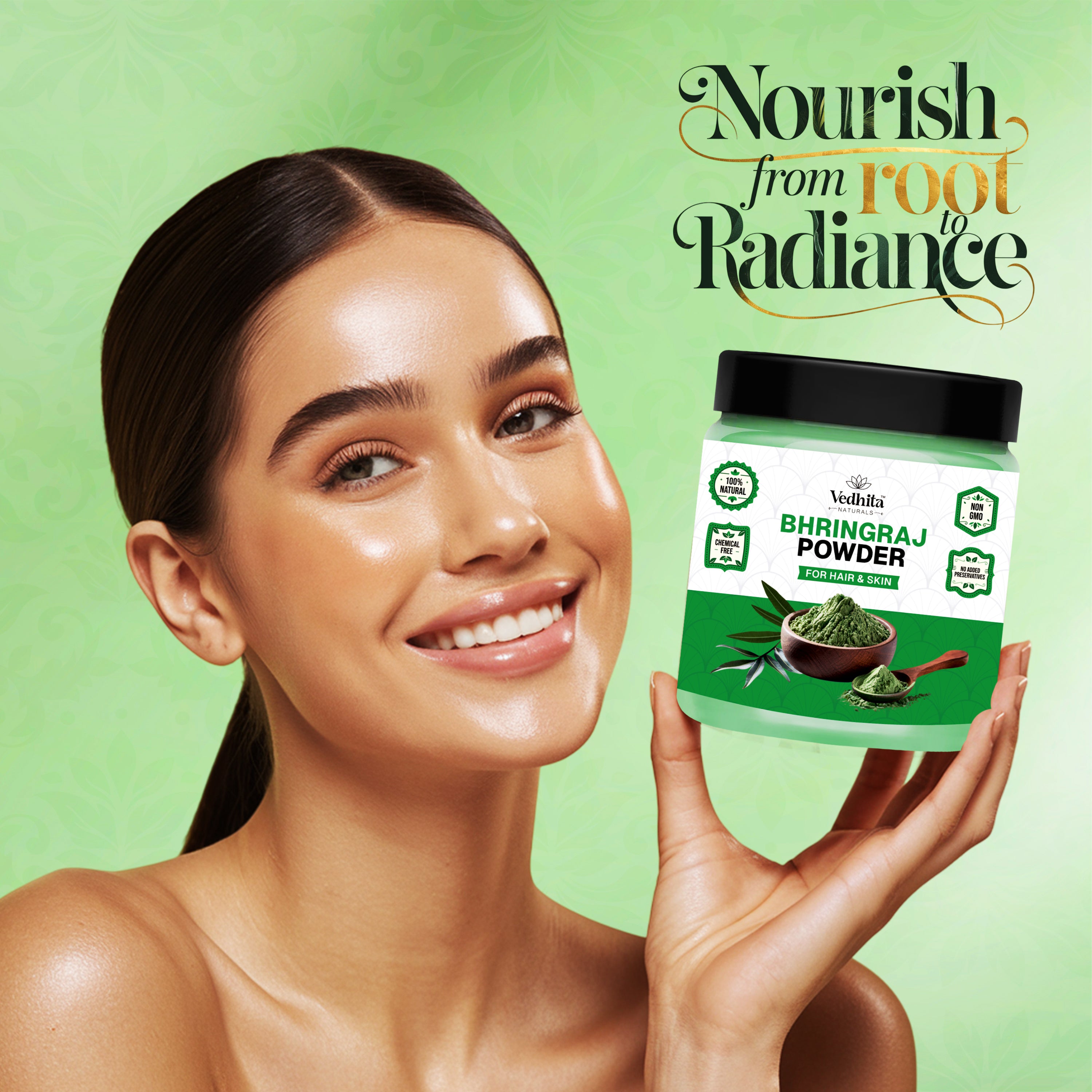 Vedhita Bhringraj Powder for Hair Growth (200+50g Extra)