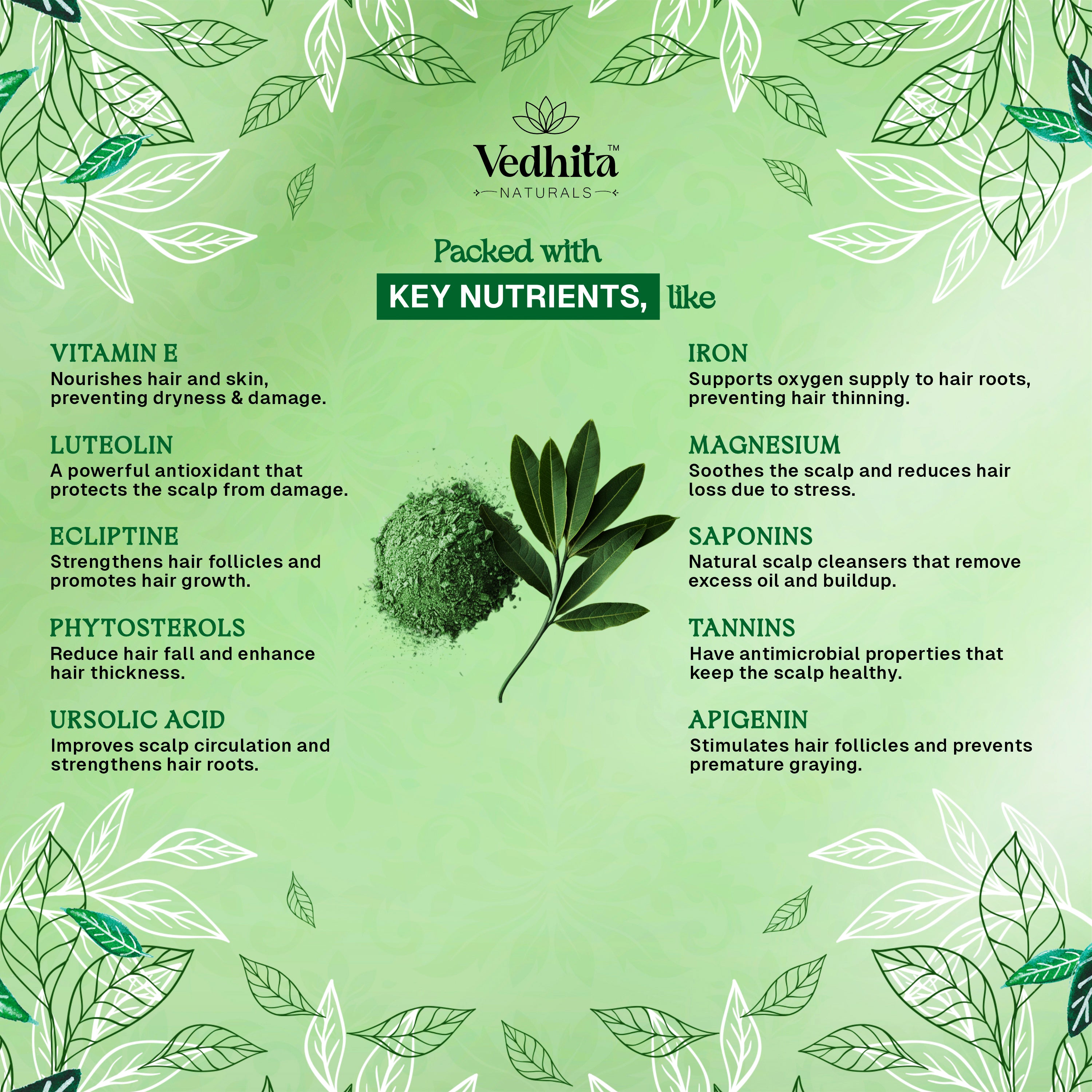 Vedhita Bhringraj Powder for Hair Growth (200+50g Extra)