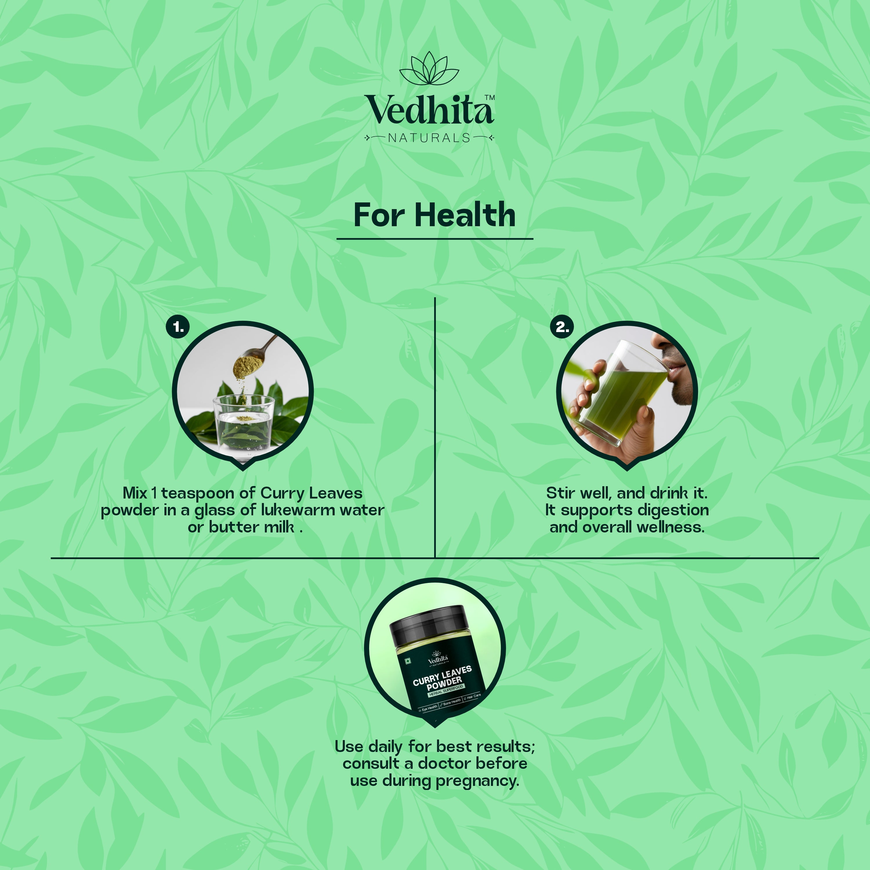 Vedhita Curry Leaves Powder - 100% Pure & Natural