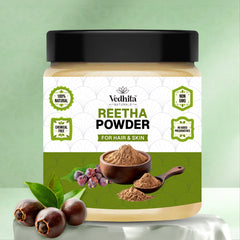 Vedhita Naturals 100% Pure Reetha Powder for Hair | Soapnut powder | 100% Pure and Natural, Herbal Hair Care Blend for Stronger, Shinier Hair (200g + 50g Extra)