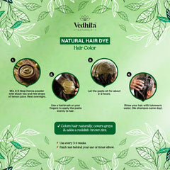Vedhita Naturals Henna Powder – Herbal Hair Conditioner & Natural Color Enhancer | 100% Pure and Natural (200g + 50g Extra)