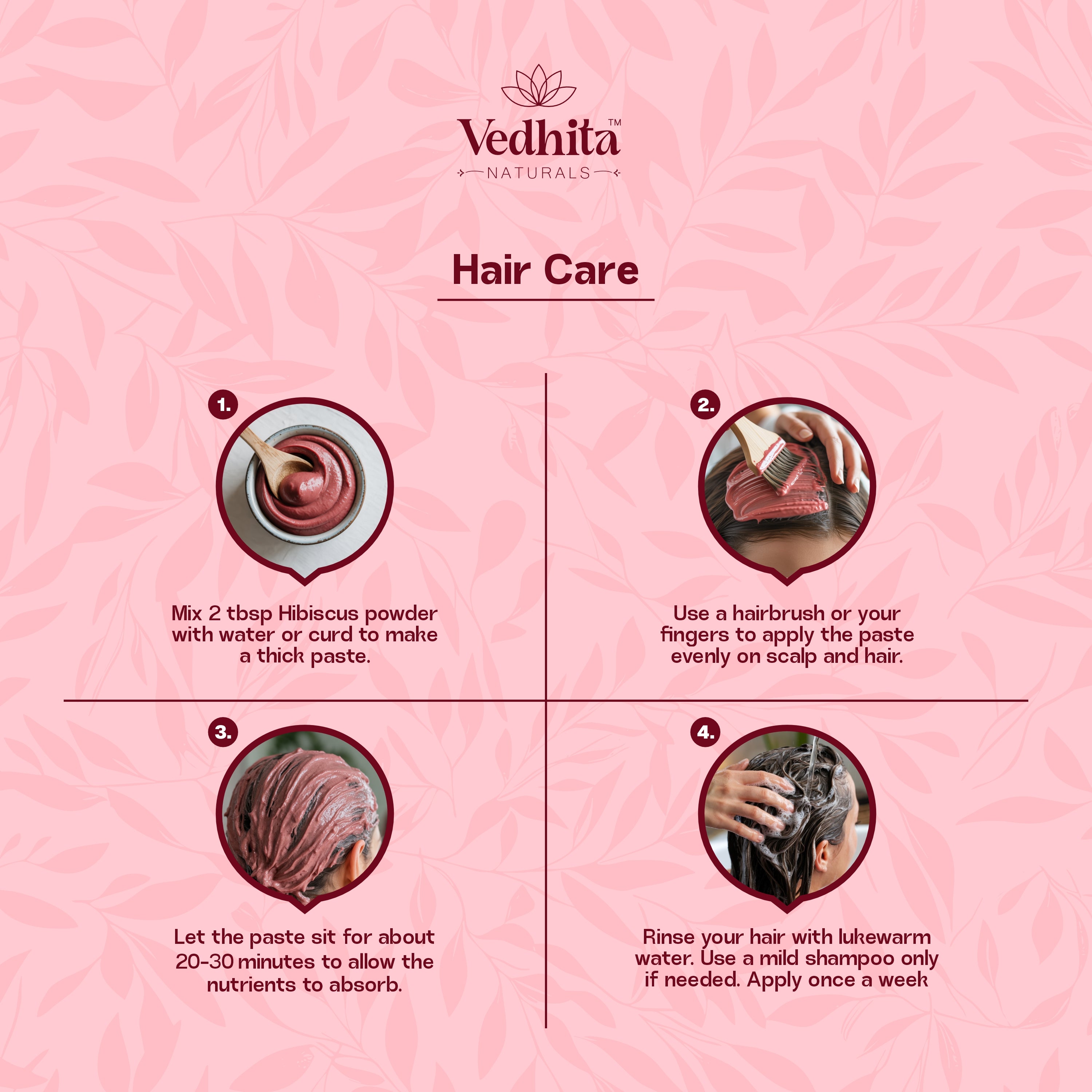 Vedhita Hibiscus Powder - 100% Pure & Natural