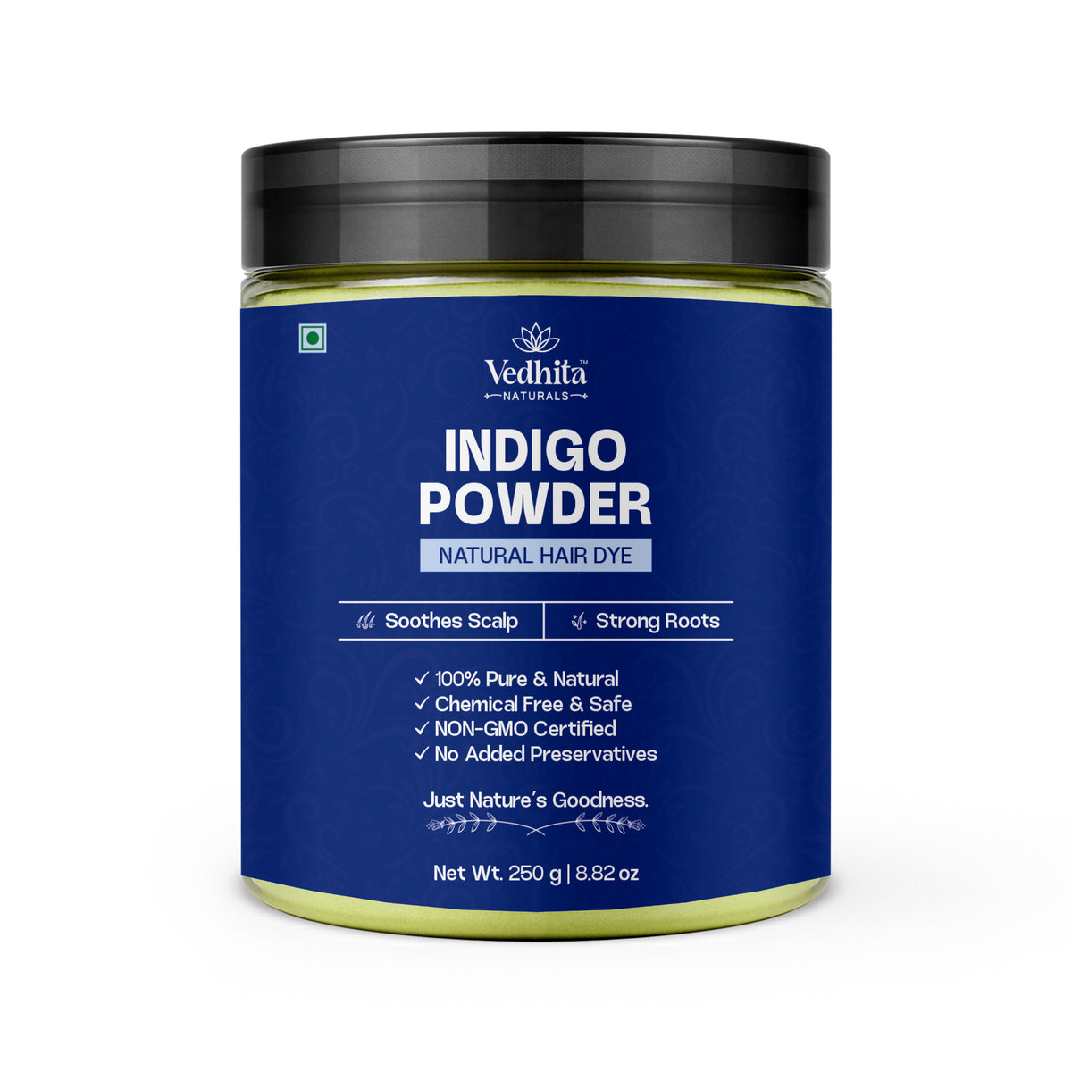 Vedhita Indigo Powder (Indigofera Tinctoria) - 100% Pure & Natural