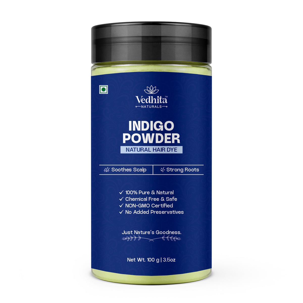 Vedhita Indigo Powder (Indigofera Tinctoria) - 100% Pure & Natural