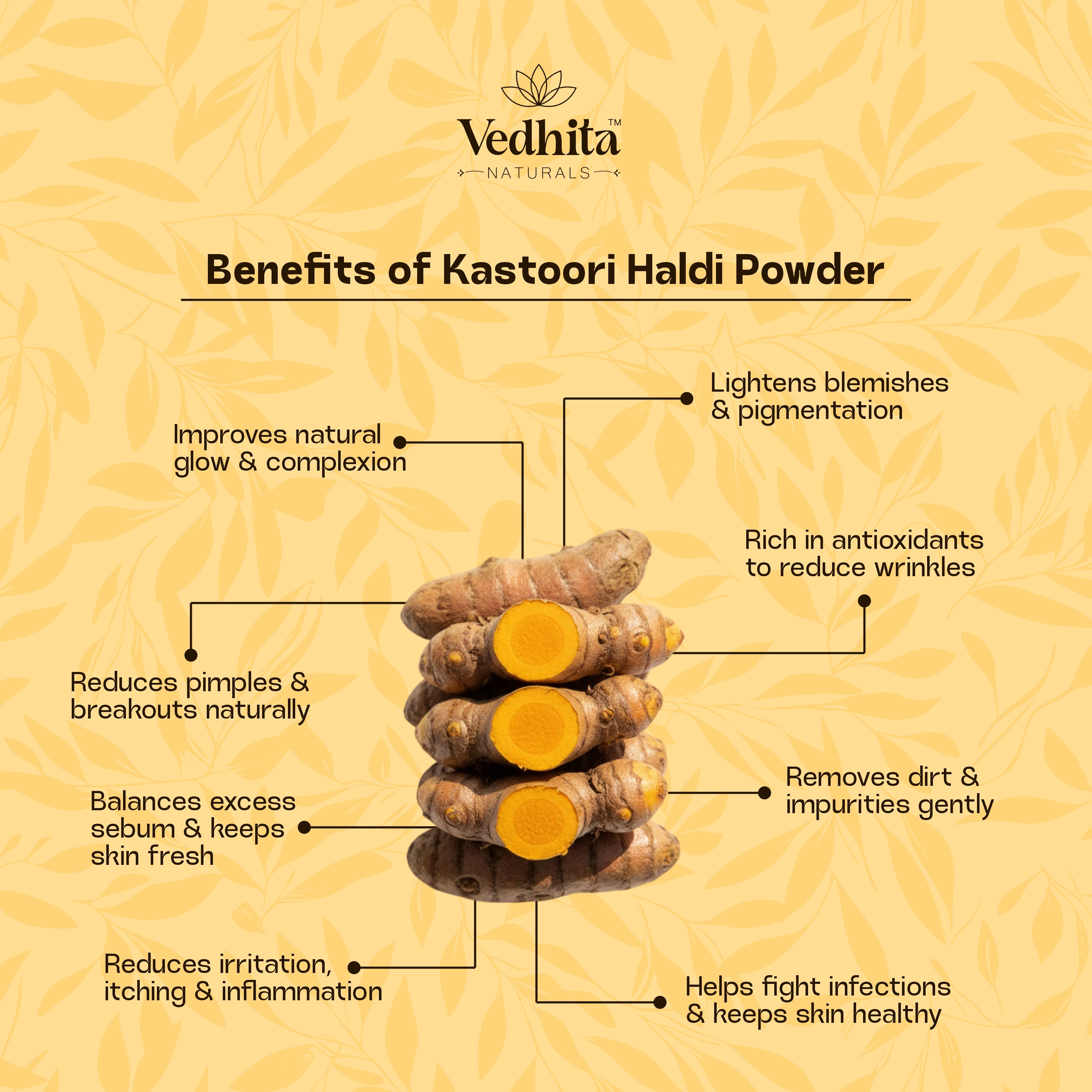 Vedhita Kastoori Haldi Powder (Wild Turmeric) - 100% Pure & Natural