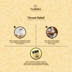 Vedhita Mulethi (Licorice) Root Powder - 100% Pure & Natural