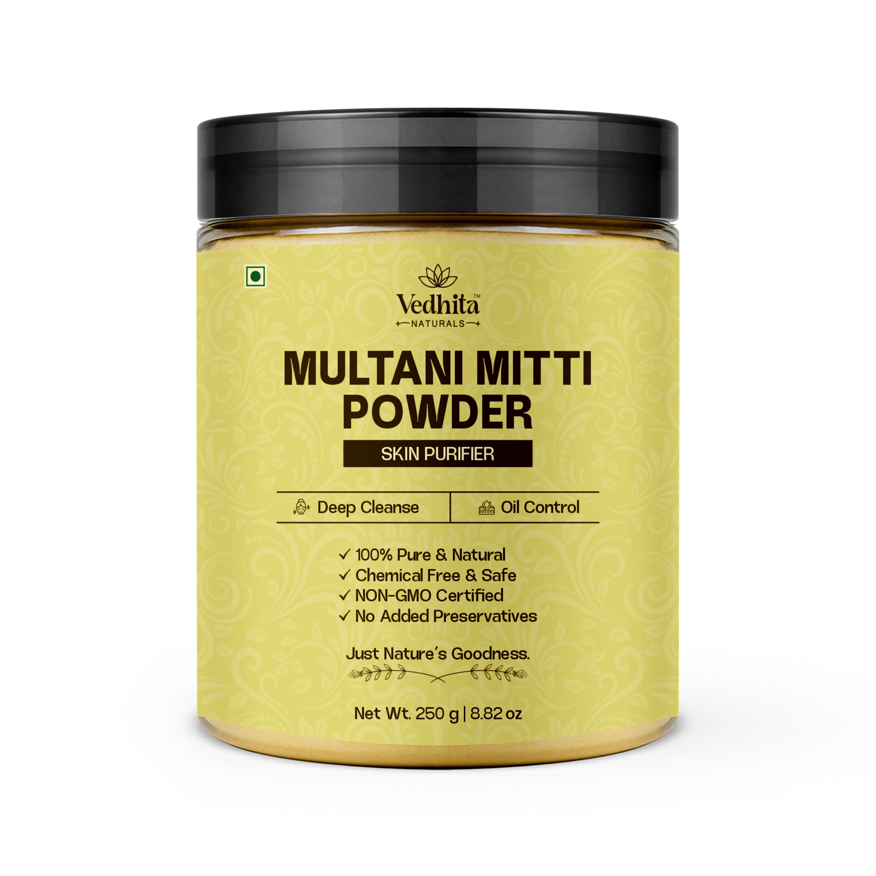 Vedhita Multani Mitti (Fuller’s Earth) Powder - 100% Pure & Natural