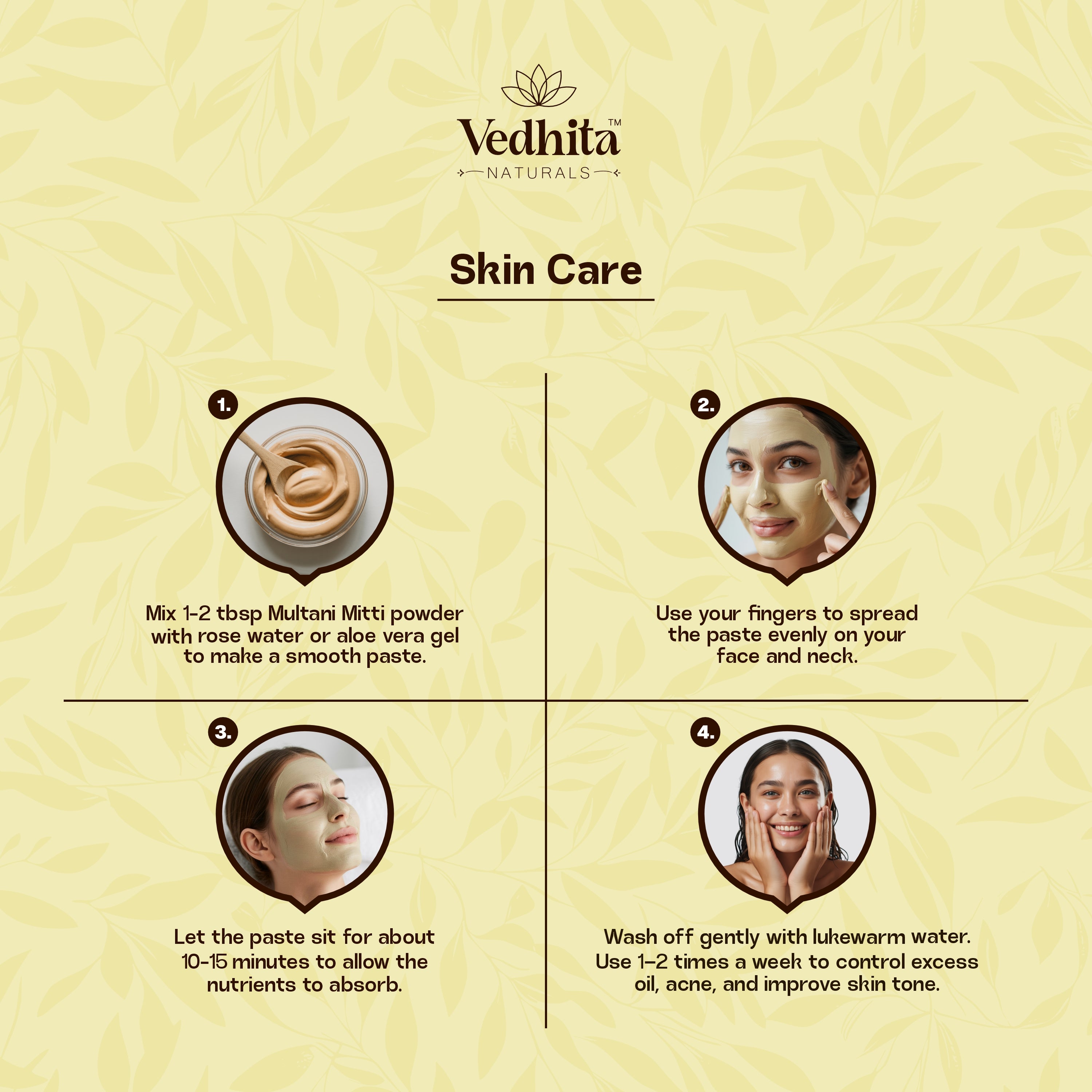 Vedhita Multani Mitti (Fuller’s Earth) Powder - 100% Pure & Natural