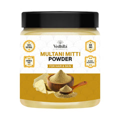Vedhita Naturals Multani Mitti | Herbal Clay for Skin Brightening, Pore Cleansing & Oil Control | 100% Pure & Natural (200g + 50g Extra)