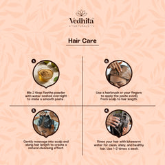 Vedhita Reetha (Soapnut) Powder - 100% Pure & Natural
