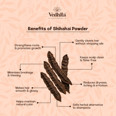 Vedhita Shikakai Powder - 100% Pure & Natural  | Herbal Hair Care