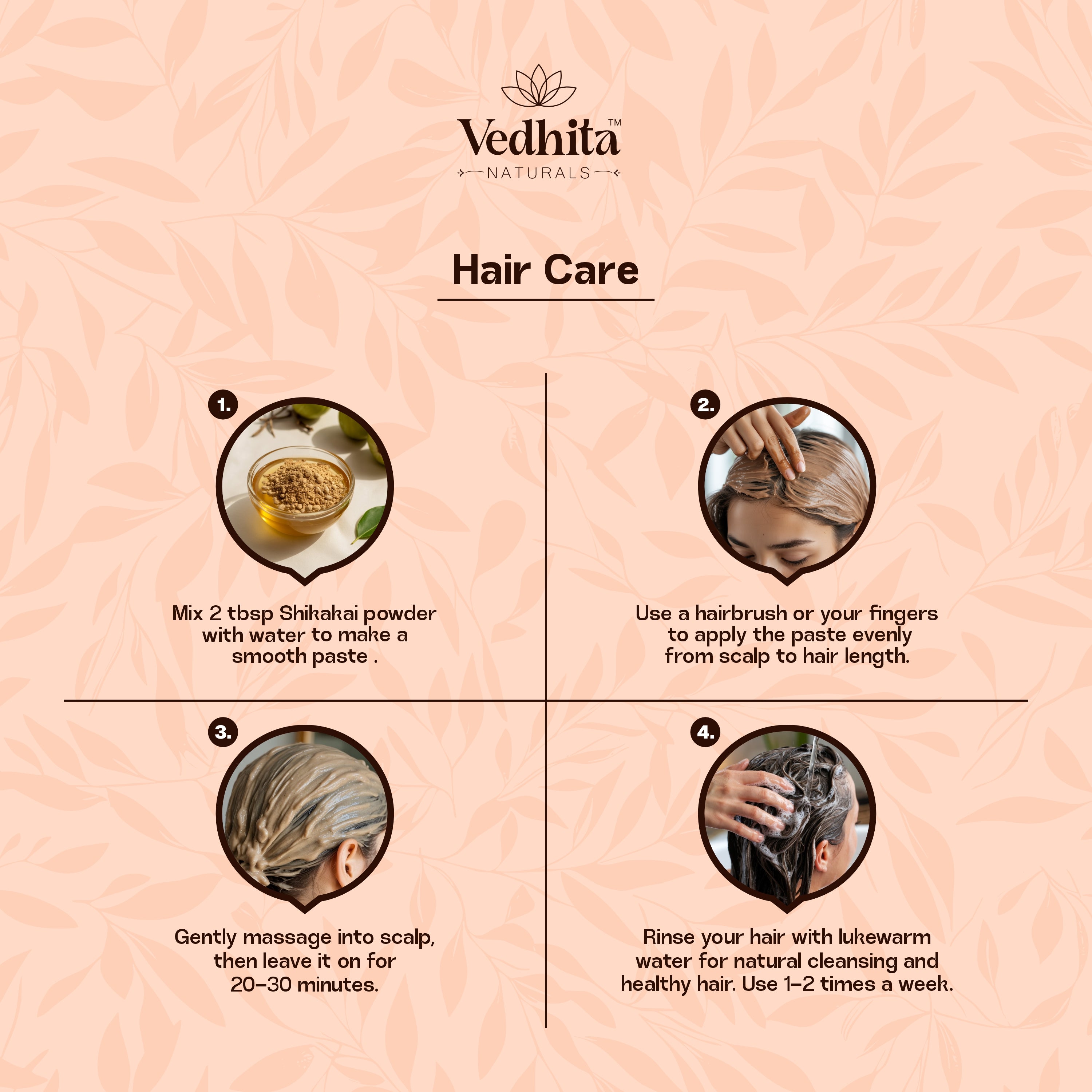 Vedhita Shikakai Powder - 100% Pure & Natural  | Herbal Hair Care