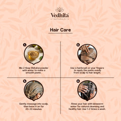 Vedhita Shikakai Powder - 100% Pure & Natural  | Herbal Hair Care