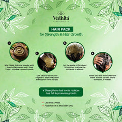 Vedhita Naturals 100% Pure Shikakai Powder for Hair | 100% Pure and Natural | Hair Nourishment & Scalp Care (200g + 50g Extra)