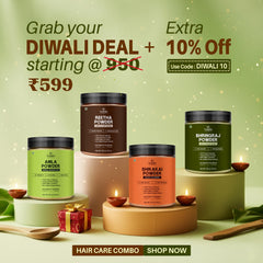 Diwali Hair Care Powders Kit (Amla, Reetha, Shikakai, Bhringraj) - 100% Pure & Natural